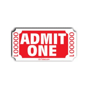 Admit One Roll Tickets