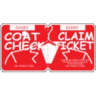 Two Part Coat Check Roll Tickets