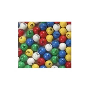 BINGO BALLS- 5 COLOR PLASTIC 7/8"