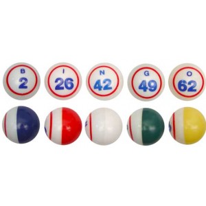 DELUXE 5 Color Single Number Bingo Balls