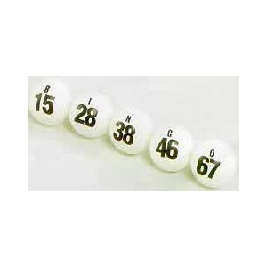 BINGO BALL- WHITE W/ 2 JUMBO